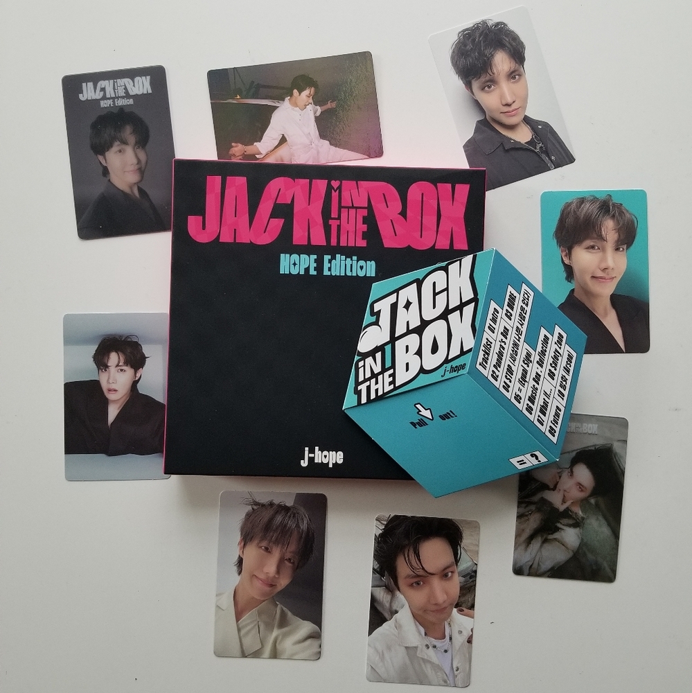 J-Hope's 1st album, "Jack in the Box" Hope's Edition (teal vers) + Weverse album